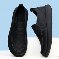 Mocassins d'été pour hommes en cuir de vachette, style britannique, décontractés, classiques, confortables, polyvalents, à bout ouvert, semelle plate, absorption des chocs