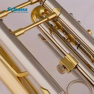 Tromba Professionale Bb a Tre <span class=keywords><strong>Colori</strong></span> (Rame Fosforoso/Rame Bianco/Ottone) con Pistone in Monel, Adatta per Performance/Scuola/Orchestra - Product Image 4