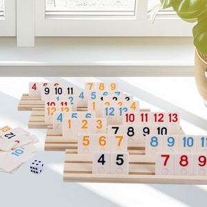 Jeu de Rummy en Mélamine Premium, 106 Tuiles, Édition Voyage de Luxe avec Supports en Bois de Luxe, Livraison Rapide - Product Image 1