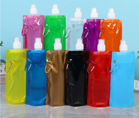Sac à eau pliable en PE respectueux de l'environnement avec impression de logo pour les sports de plein air, l'alpinisme, les pique-niques portables