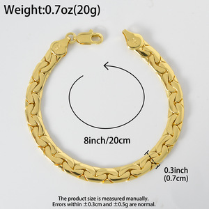 Pulsera de Cobre Italiano de Alta Resistencia con Cierre <span class=keywords><strong>750</strong></span> Chapado en <span class=keywords><strong>Oro</strong></span> de 18k, Diseño Geométrico en Forma de U, Venta al Por Mayor - Product Image 5