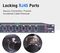 Pknight CR091L 12-Port Gigabit Fiber Ethernet Switch 4 SFP 8 Kilitlenebilir RJ45 19-İnç 1U Sahne AV Ağı LED Bakır