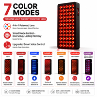 Panneau de luminothérapie LED 480 660 850 avec contrôle par application et vocal, coque en aluminium multi-longueurs d'onde, luminothérapie rouge