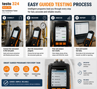 Testo 324 Basic Set Gas Installation Tester Leak Detector Pressure Measurement Instrument for Gas Pipeline Testing