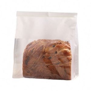 Sac en papier biodégradable réutilisable avec fenêtre pour pain, emballage promotionnel - Product Image 3