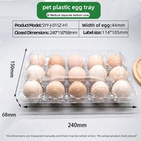 Barquette à œufs en blister PET transparente haute clarté avec couvercle détachable pour élevage avicole et vente au détail, anti-buée, incassable, empilable, OEM