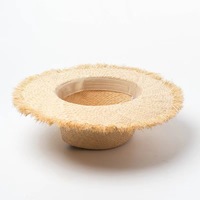 Chapeau de plage en raphia avec pompon, vente en gros