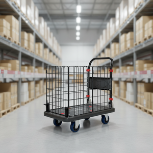 Chariot à plateforme robuste pliable en treillis métallique pour la logistique d'entrepôt, vente en gros, usine, OEM - Product Image 1