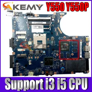 Toptan cpu sadece i3-Akemy NIWBA LA-5371P Laptop Motherboard for Y550 Y550P Main board HM55 only Support i3 i5 CPU FREE I5 CPU