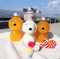 Bouteille en plastique en forme de chien mignon de 500 ml et 700 ml en gros, gobelets d'emballage pour boissons et smoothies en forme de chiot, récipient alimentaire, pot