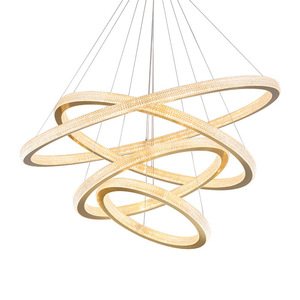 Modern Minimalist Designer Aluminum Acrylic LED Circular Art Chandelier Postmodern Luxury Pendant <b>Light</b> for Living <b>Dining</b> - Product Image 1