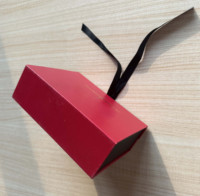 Pochette compacte KEXIN en papier noir et ruban avec séparateur en relief pour écouteurs et gadgets audio, boîte rouge gaufrée