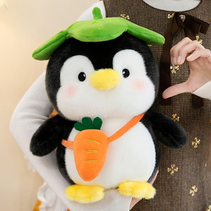 Peluche Pingouin Feuille de Lotus en Gros, Super Douce, avec Sac à Dos Carotte, Cadeau Compagnon pour Enfants, <span class=keywords><strong>D</strong></span>écoration Maison - Product Image 2
