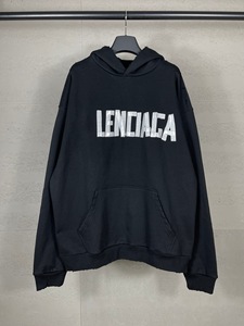 Sudadera con capucha de algodón de corte holgado, con estampado de letras, efecto lavado y desgastado, de la nueva marca B, versión Paris High, para otoño. - Product Image 6