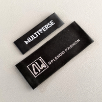 YH-AN-W0030 Vente en gros Étiquettes tissées en tissu pour vêtements, personnalisées avec logo de marque de mode, cousues au col