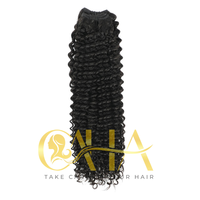 Paquete de cabello crudo vietnamita de gran oferta de trama doble a granel sin procesar con extensiones de cabello humano rizado Jerry, tejidos de un donante