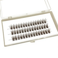 Cils en soie faits à la main movpupil, bande complète, aspect naturel, faux cils, bande transparente invisible