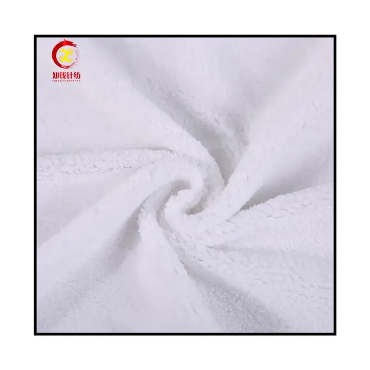 गर्म बिक्री पॉलिएस्टर सफेद सुपर नरम फलालैन मूंगा ऊन कपड़े