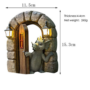 Sculpture en résine en forme de dragon, design artistique peint à la main, thème Feng Shui Amour, pour la décoration de jardin, patio et extérieur - Product Image 6