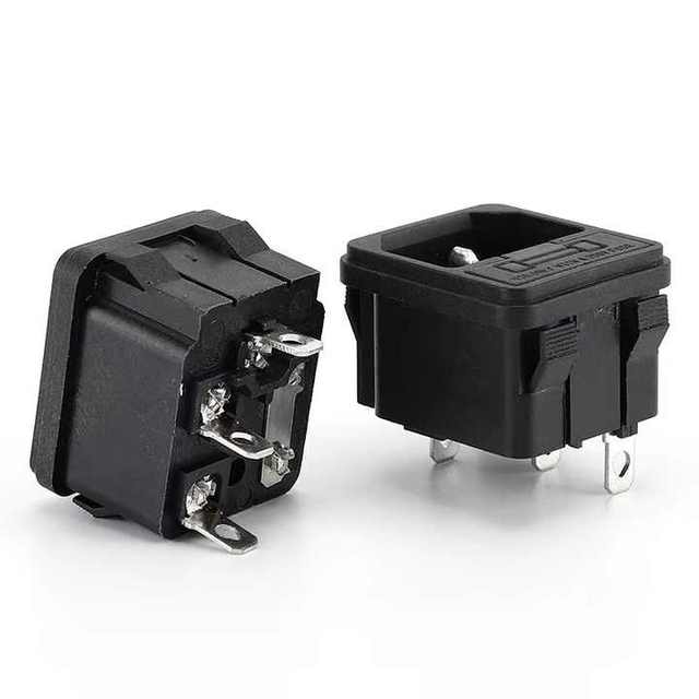 AC Power Plug Sockets 15A ZF-14-F2-3P 3pins IEC C13 C14 Socket 125V