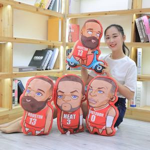 2024 figurines de basket-ball <span class=keywords><strong>NBA</strong></span> bonne qualité dessin animé coton lin taie d'oreiller taie d'oreiller oreillers en forme spéciale personnalisés - Product Image 2