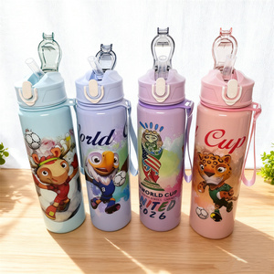 750ml Cartoon 2026 <strong>Football</strong> Plastic <strong>Water</strong> <strong>Bottle</strong> with Strap Kids' Back to School <strong>Water</strong> Cup with Straw - Product Image 2