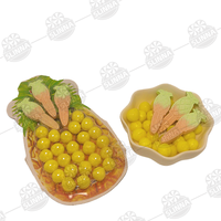 Bonbons soufflés en forme d'ananas en gros, bonbons durs ronds saveur ananas, bonbons pressés halal
