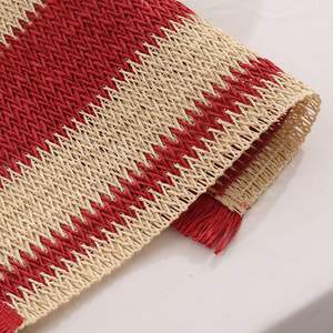 Gewebtes Papiers eil Tischset Matching Holiday Christmas Dekorative Tisch matte Jute Mixed Woven Cheese Tools Tisch matte für zu Hause - Product Image 3