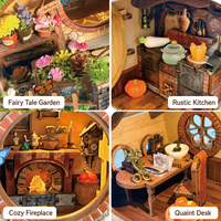 Kit de maison de poupée DIY, puzzle en bois 3D, modèle de maison miniature, cabane à anneaux magiques, artisanat fait main, cadeau, ornement de bureau, décoration intérieure, elfe