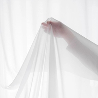 Approvisionnement d'Usine Tissu Voile Blanc Doux et Transparent en Mousseline pour Rideaux de Fenêtre