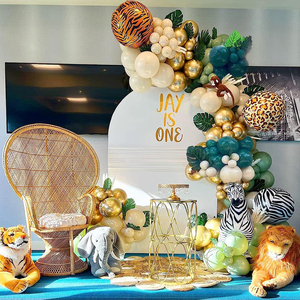 Kit d'<span class=keywords><strong>arche</strong></span> de guirlande de ballons en latex sur le thème de la jungle safari vert sauvage pour premier anniversaire, anniversaire, célébrations, décoration de fête - Product Image 5