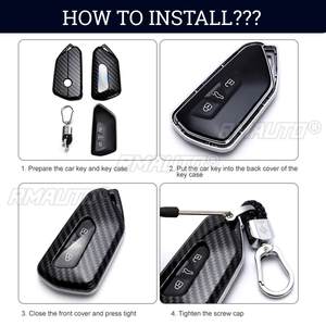 Gel Car Key Cover for Volkswagen Golf 8 Mk8 2020 Skoda Octavia 3 Buttons Smart Keyless Remote <b>Control</b> Cases Keychain <b>Holder</b> - Product Image 5