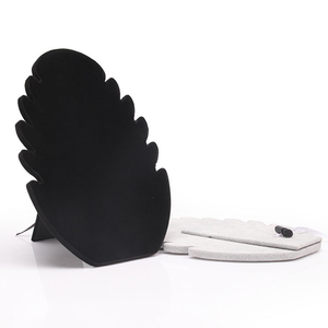 Thiết kế đơn giản có thể gập lại màu đen trắng nhung flannel ban đạo cụ Vòng Cổ Vòng đeo tay tổ chức giá truy cập trang sức hiển thị đứng - Product Image 3