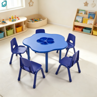 Meubles préscolaires, table pour enfants colorée à fleurs de prunier, pour la maternelle et l'école, jeu et apprentissage à domicile, ensemble chaise et table