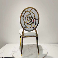 Chaises d'hôtel royal en acier inoxydable et or Bellini pour planificateur d'événements de mariage