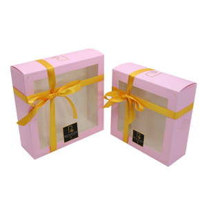 Emballage rose personnalisé de confiserie sucrée artisanale de bonbons cookie gâteau biscuit boîte-cadeau de papier de pâtisserie dessert beignet avec fenêtre - Product Image 2