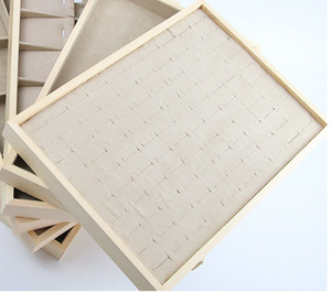 Khay Gỗ Màu Trắng Tiện Dụng Trưng Bày Lưu Trữ Cửa Sổ Nhẫn Bông Tai Nhung Sang Trọng Khay Trưng Bày Da Lộn Trang Sức - Product Image 5