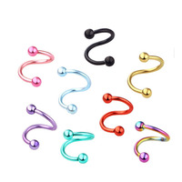 Edelstahl personal isierte trend ige S-förmige SBR Ring Spiral Ohrringe Lippen Ohr stecker Nasenringe Body Piercing Schmuck für Frauen Männer