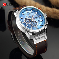 Jam Tangan Pria Quartz Movement 8291 Tali Kulit Fashion Sport Kasual Bisnis  Jarum Bercahaya Tahan Air