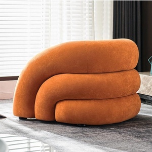 <span class=keywords><strong>Fauteuil</strong></span> d'appoint <span class=keywords><strong>convertible</strong></span> moderne et contemporain pour salon d'appartement, en tissu flanelle rembourré, avec structure en acier inoxydable - Product Image 4