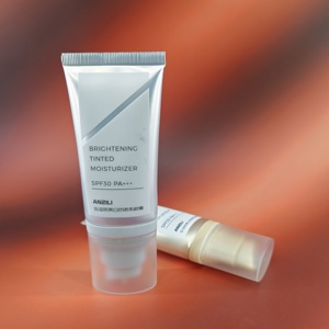 หลอดพลาสติกทรงรีพิมพ์ลายตามสั่งสำหรับครีมกันแดดแบบกดพร้อมฝาใส - Product Image 2