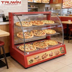 Équipement de cuisine occidental commercial, vitrine chauffante en verre incurvé électrique avec tiroir à eau pour conserver l'humidité des aliments - Product Image 5