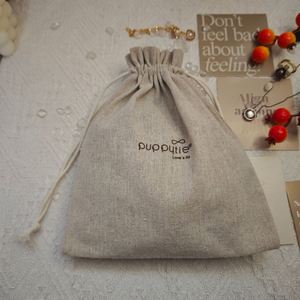 Sac cadeau cosmétique en jute bio, sac d'emballage cosmétique en toile de jute avec cordon de serrage, pochette pour sous-vêtements avec logo personnalisé imprimé – Offre Spéciale - Product Image 3