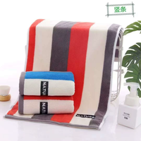 Thickened Pure Cotton Hypoallergenic Eco-friendly Antimicrobial Yarn Dyed Broken-stripe Soft Absorbent Home Use Towel for