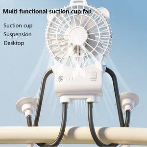 Mini ventilateur robot portable rechargeable par USB, avec ventouse verticale, idéal pour la maison, le bureau, les voyages et les intérieurs de voiture. - Product Image 1