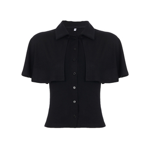 Elegante Top Tipo Capa de Punto Transpirable de Color Sólido y Corte Regular con Estampado Digital, Camiseta Tipo Capa Informal para Mujer - Product Image 6