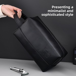 Nouvelle trousse de toilette pour homme de grande capacité pour les voyages d'affaires, fermeture éclair, poignée souple, sac de rangement pour cosmétiques en PU, sac de maquillage portable - Product Image 2