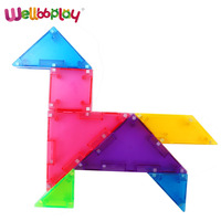 Wellbbplay-Puzzle 3D magnétique créatif Tangram, jouet éducatif d'enseignement pour enfants, modèle de train cérébral