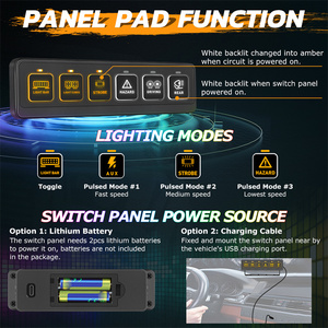 12 volts LED 6 gangs ambre rétro-éclairé avec longue duré<span class=keywords><strong>e</strong></span> de vie nouvelles voitures tout-terrain accessoires Auto - Product Image 4