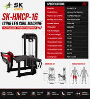 Machine à flexions et extensions des jambes SK Commercial, équipement de musculation robuste à charges réglables pour les salles de sport professionnelles et les centres de fitness